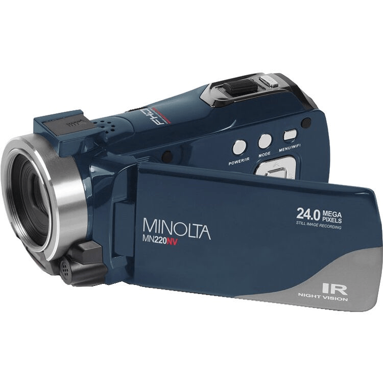 Minolta MN220NV Full HD Night Vision Camcorder with 16x Digital Zoom (Blue) - B&C Camera