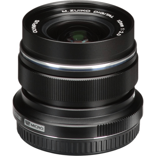 Olympus M.Zuiko Digital ED 12mm f/2.0 Lens (Black) by Olympus at Bu0026C Camera