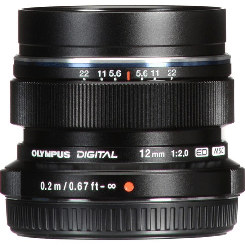 Shop Olympus M.Zuiko Digital ED 12mm f/2.0 Lens (Black) by Olympus at B&C Camera