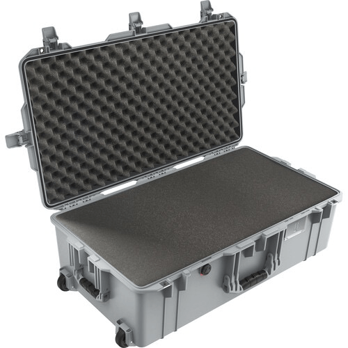 Pelican 1615AirWF Wheeled Hard Case with Foam Insert (Silver) by
