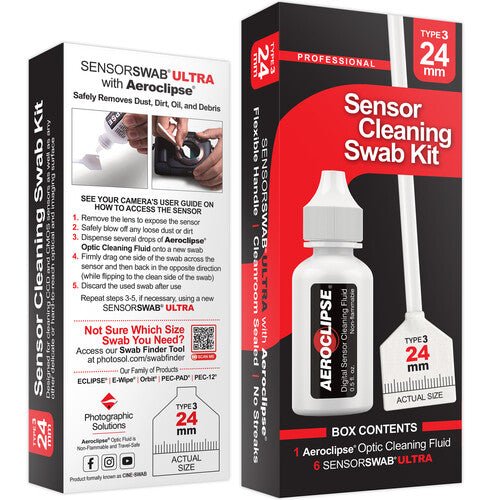 Photographic Solutions Sensor Cleaning Swab Kit (24mm Swab, Aeroclipse Solution) - B&C Camera
