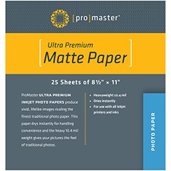 Shop Promaster Ultra Premium Matte Paper - 8 1/2"x11" - 25 Sheets - 8 1/2" x 11" by Promaster at B&C Camera
