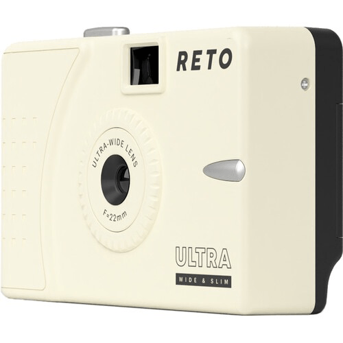 Shop Reto Project Ultra Wide/Slim Film Camera with 22mm Lens -without flash (Cream) by Reto at B&C Camera