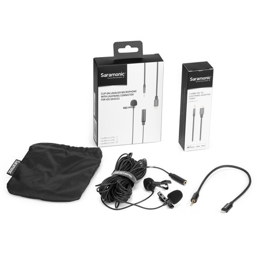 Saramonic LavMicro U1C Dual Omnidirectional Lavalier Microphone with Lightning Connector for iOS Devices (19.6' Cable) - B&C Camera