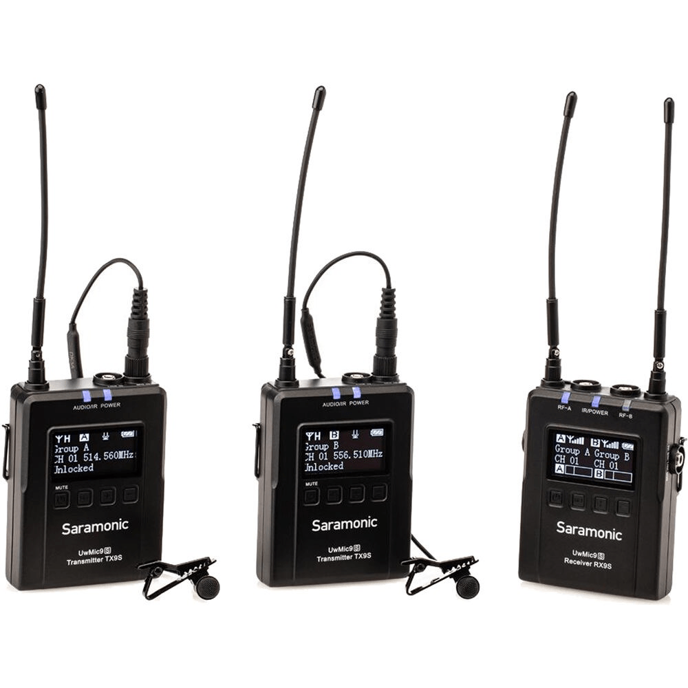 Saramonic UWMIC9S KIT2 2-Person Camera-Mount Wireless Omni Lavalier Microphone System (514 to 596 MHz) - B&C Camera