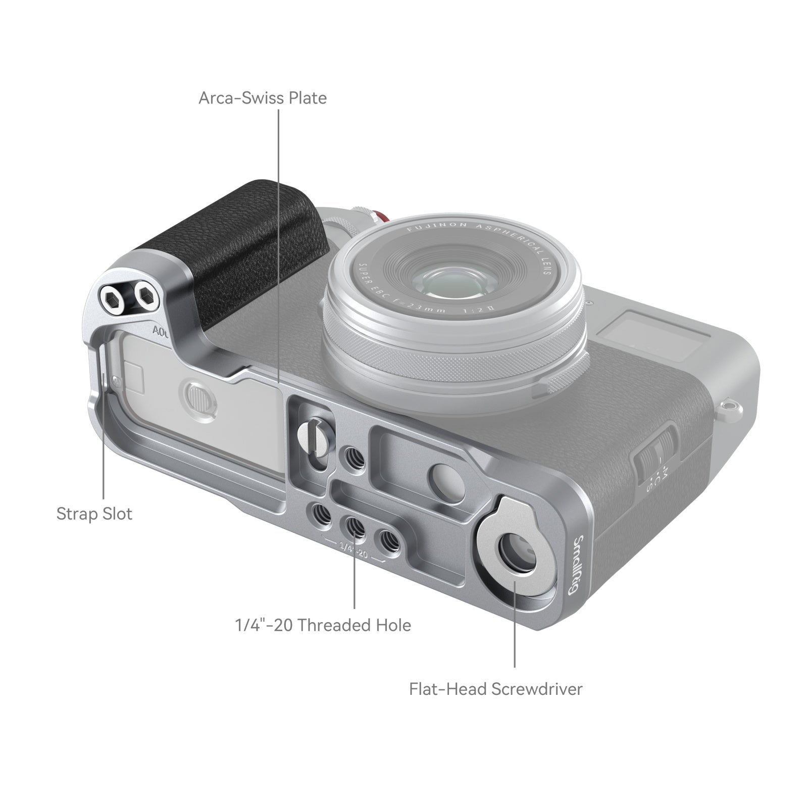 SmallRig L-Shape Grip for FUJIFILM X100VI/X100V (Silver) - B&C Camera