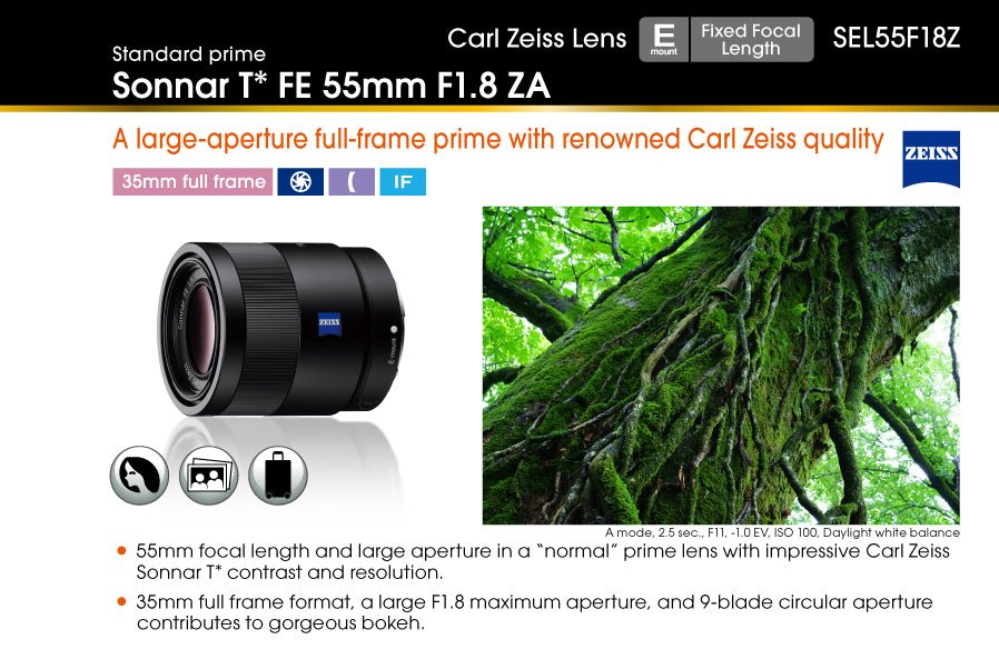 Shop Sony Sonnar T* FE 55mm f/1.8 ZA Lens by Sony at B&C Camera