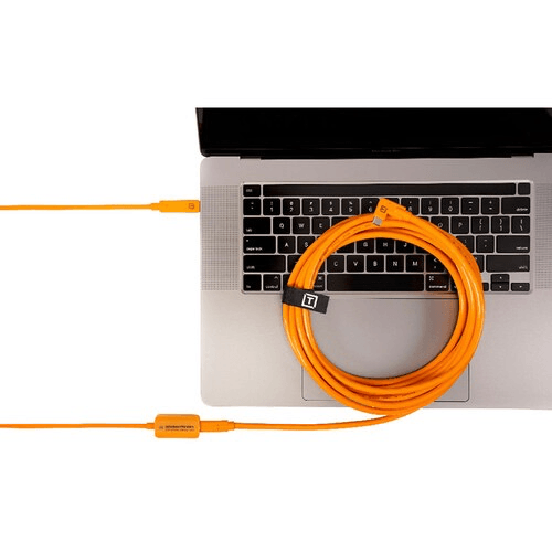 Shop Tether Tools TetherBoost Pro USB Type-C Core Controller Extension Cable (16', High-Visibility Orange) by Tether Tools at B&C Camera