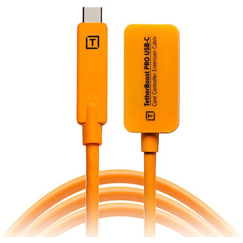 Shop Tether Tools TetherBoost Pro USB Type-C Core Controller Extension Cable (16', High-Visibility Orange) by Tether Tools at B&C Camera