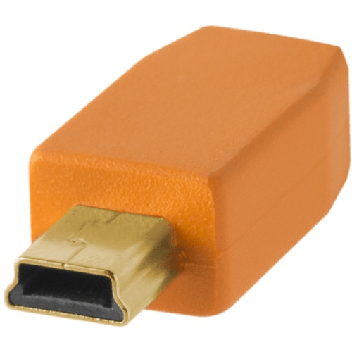 Shop Tether Tools TetherPro USB 2.0 Type-A to 5-Pin Mini-USB Cable (Orange, 15') by Tether Tools at B&C Camera