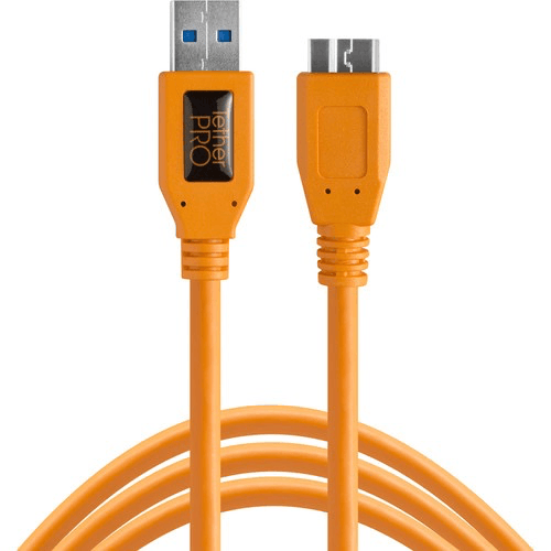 Shop Tether Tools TetherPro USB 3.0 Male Type-A to USB 3.0 Micro-B Cable (15', Orange) by Tether Tools at B&C Camera
