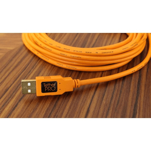 Shop Tether Tools TetherPro USB 3.0 Male Type-A to USB 3.0 Micro-B Cable (15', Orange) by Tether Tools at B&C Camera