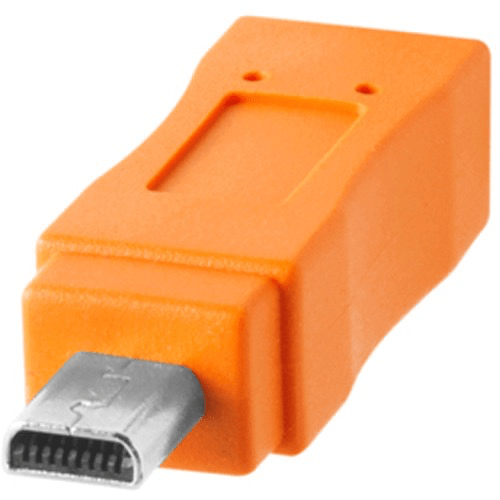 Tether Tools TetherPro USB Type-C Male to 5-Pin Micro-USB 2.0 Type-B Male Cable (15', Orange) - B&C Camera