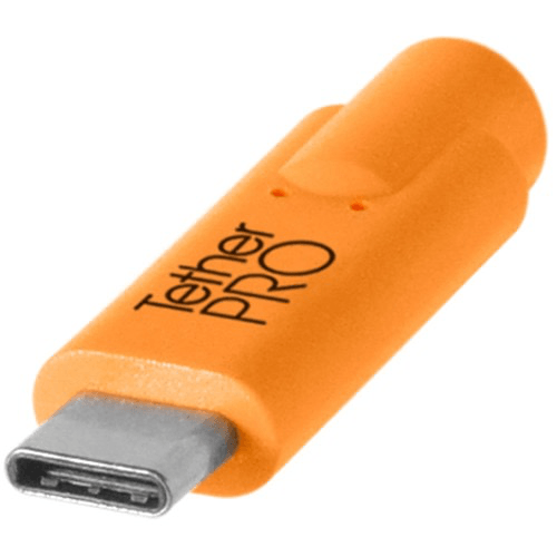Shop Tether Tools TetherPro USB Type-C Male to 8-Pin Mini-USB 2.0 Type-B Male Cable (15', Orange) by Tether Tools at B&C Camera