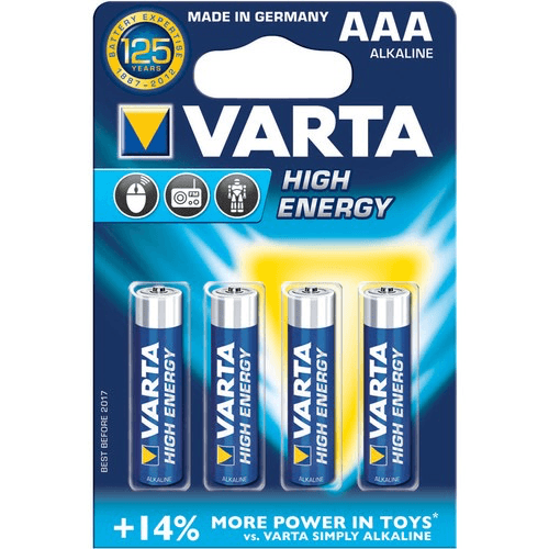 Shop Varta HIGH ENERGY AAA 4PK by Varta at B&C Camera