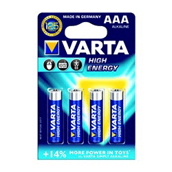 Shop Varta High Energy AAA Batteries (4 Pack) by Varta at B&C Camera