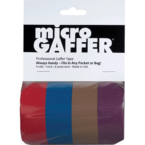 Shop Visual Departures microGAFFER Compact Gaffer Tape, 4 Pack 1.0" x 24' (Red, Blue, Brown, Purple) by Visual Departures at B&C Camera
